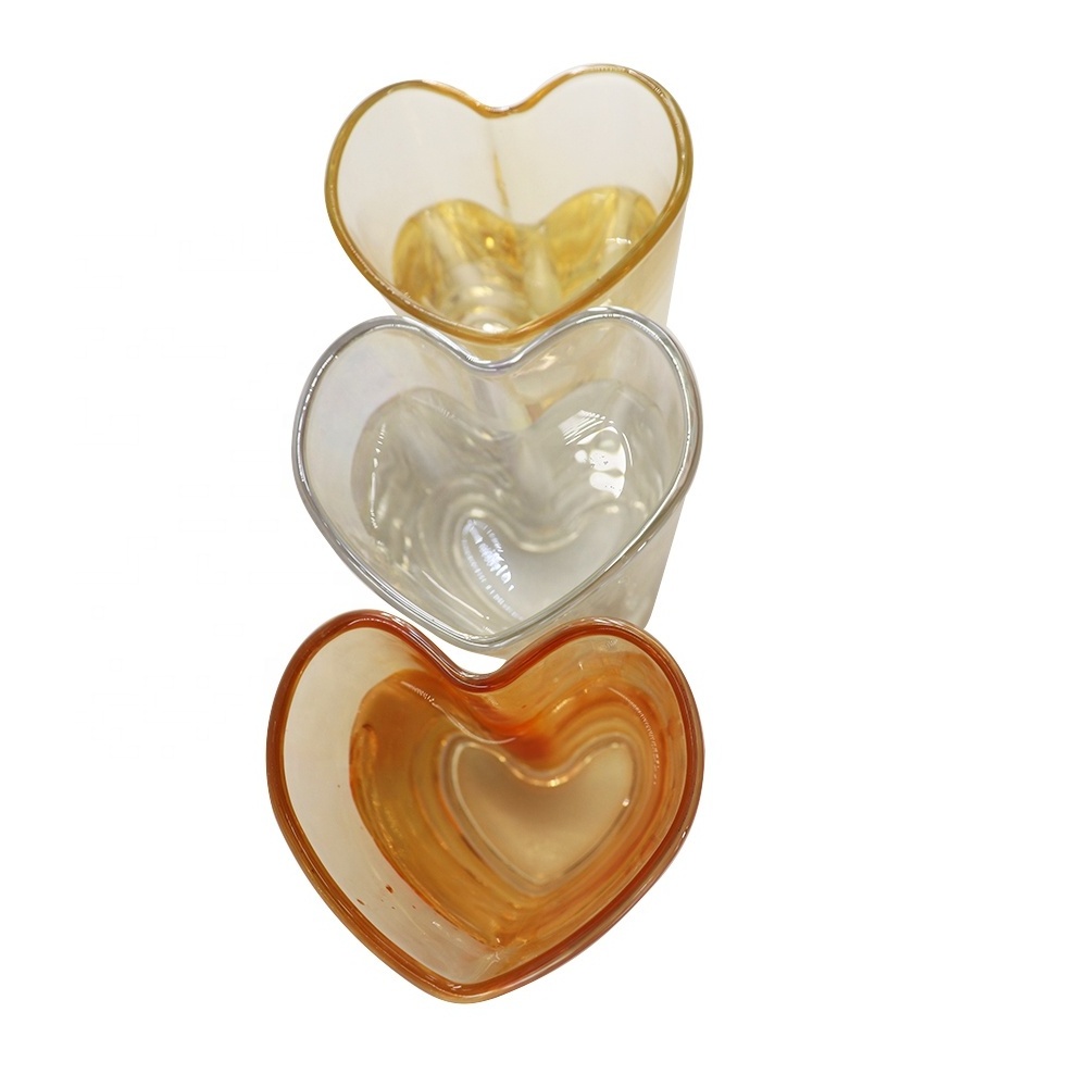 Heart Love Shaped Wall Glass Mug Single Layer Love Heart Shaped Glasstea Mug Milk Lemon Juice Cup