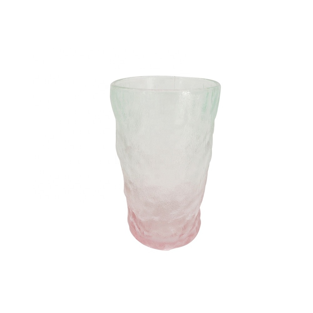 Wholesale Glass Cup Glacier Pattern Glass Water Glasses For Bar Dollar Store Tea Cups Container