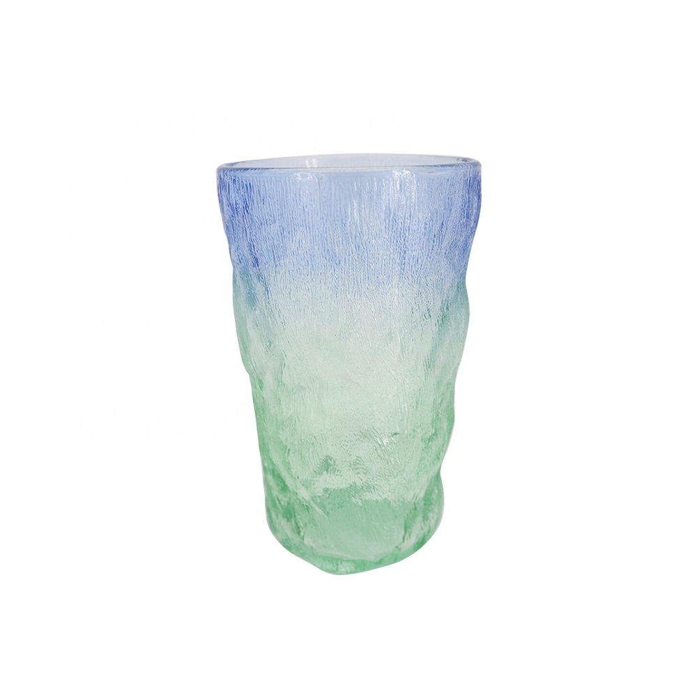 Wholesale Glass Cup Glacier Pattern Glass Water Glasses For Bar Dollar Store Tea Cups Container