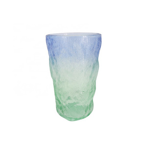 Wholesale Glass Cup Glacier Pattern Glass Water Glasses For Bar Dollar Store Tea Cups Container