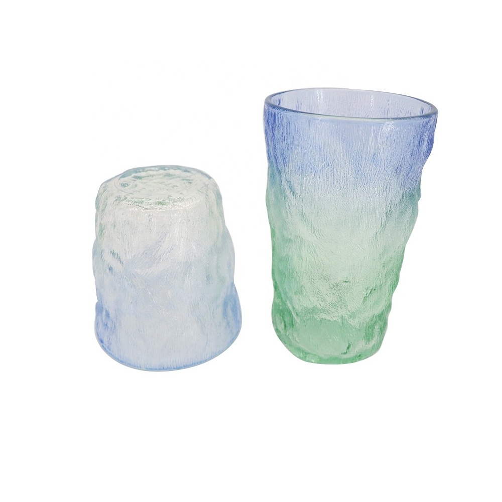 Wholesale Glass Cup Glacier Pattern Glass Water Glasses For Bar Dollar Store Tea Cups Container