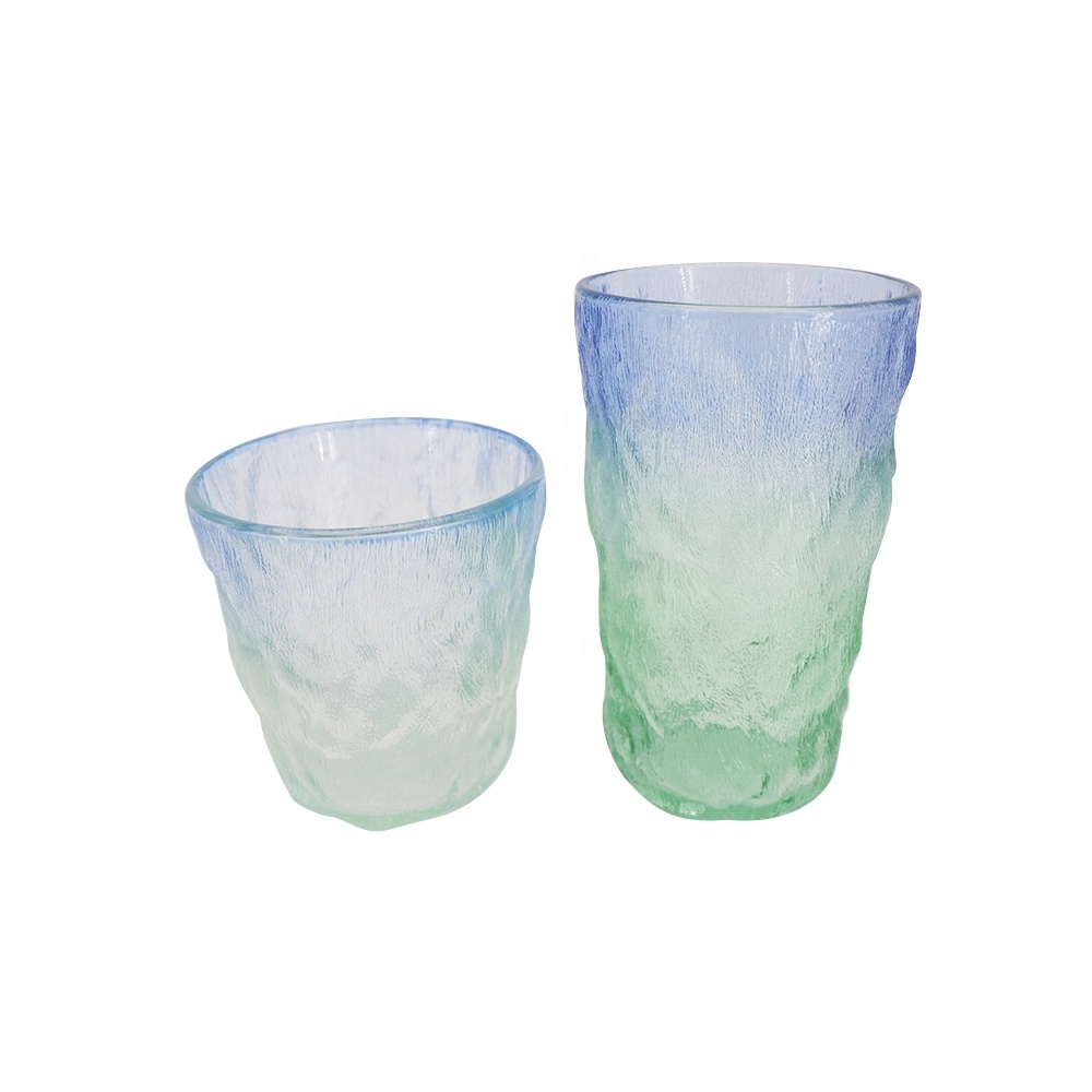 Wholesale Glass Cup Glacier Pattern Glass Water Glasses For Bar Dollar Store Tea Cups Container