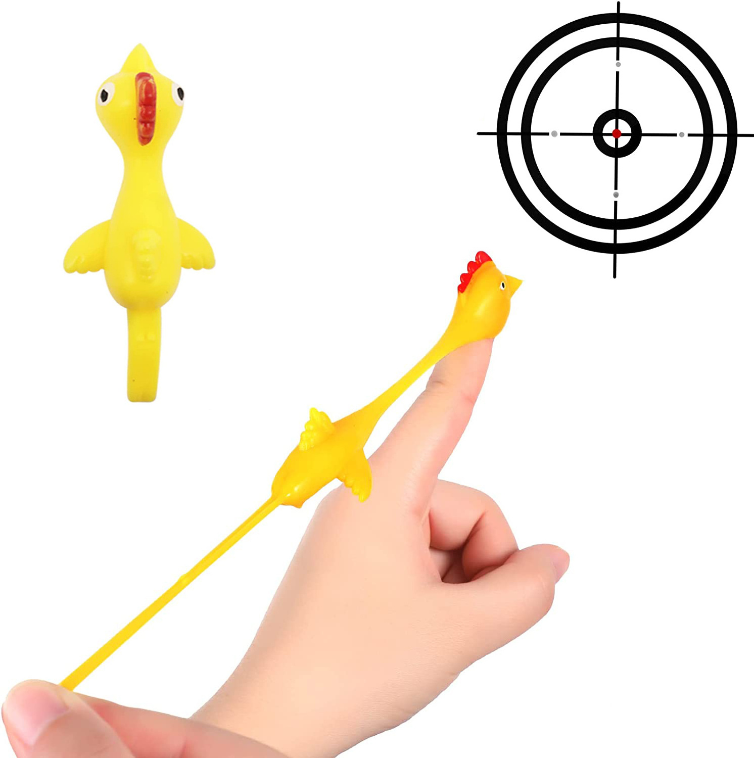 TPR Slingshot Flick Toy Chicken Catapult Flying Fingers Stretchy Funny Toys for Children