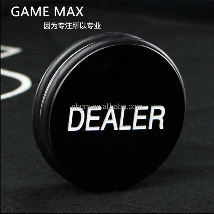 Acrylic Big Dealer Button  White& Black dealer  button