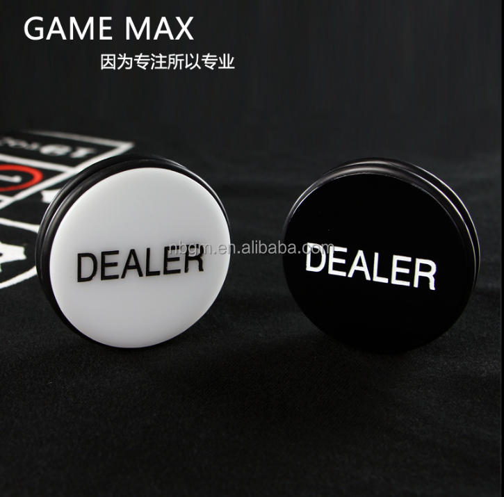 Acrylic Big Dealer Button  White& Black dealer  button