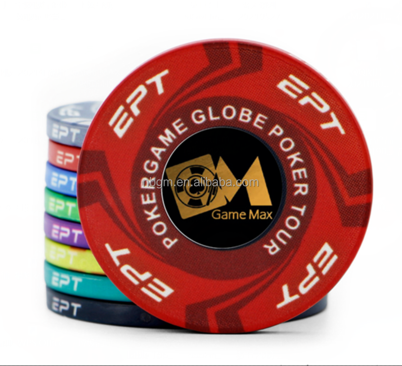 500pcs  *EPT 10g Ceramic  Poker Chip Set with Black ABS  or Sliver Aluminum   Case/Casino Poker Set