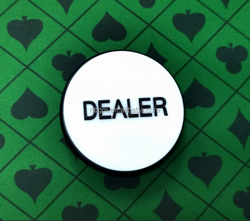 Acrylic Big Dealer Button  White& Black dealer  button