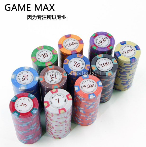 10g Real   clay   Poker Chips  - MILANO  STYLE