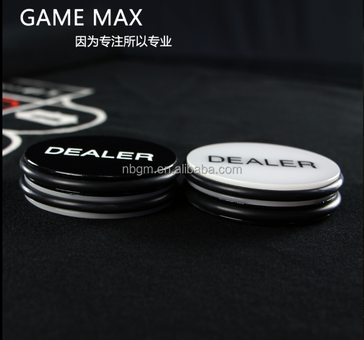 Acrylic Big Dealer Button  White& Black dealer  button