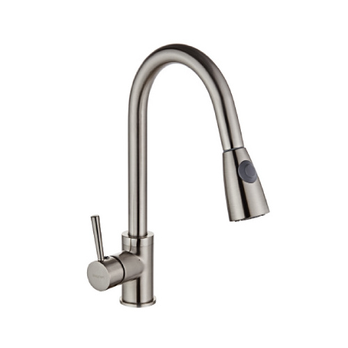 Classic single handle  brass kitchen faucet CHROME FINISH, BRUSH NICKEL