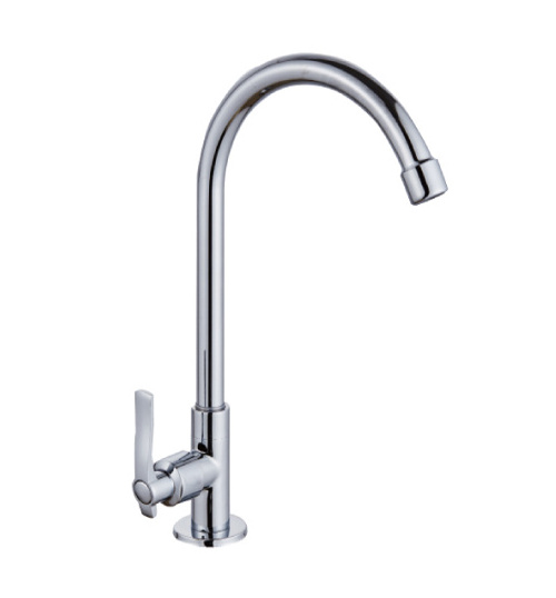 Latest Hot Cold Water Tap Brass Goose Neck  Kitchen Faucet, Industrial Kitchen Faucet