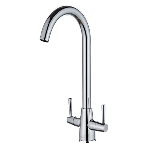 Latest Hot Cold Water Tap Brass Goose Neck  Kitchen Faucet, Industrial Kitchen Faucet