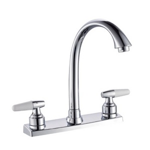 South American 8" Dual Handle Kitchen Sink Faucet Water Tap Kitchen Mixer chrome plated