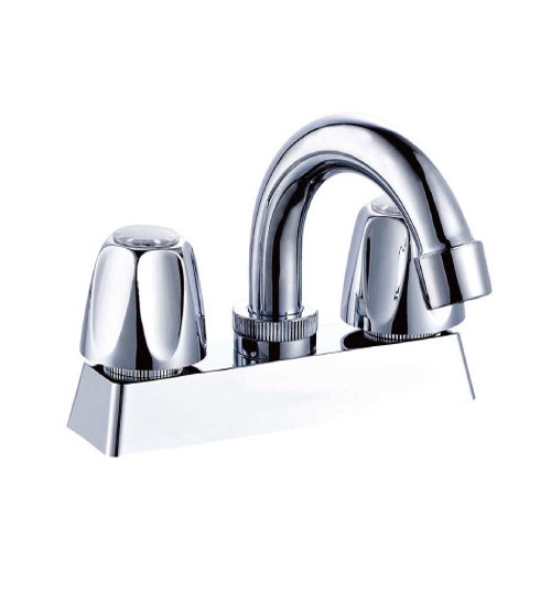 Commercial ABS Plastic Dual Handle Lavatory Bathroom Basin Faucet