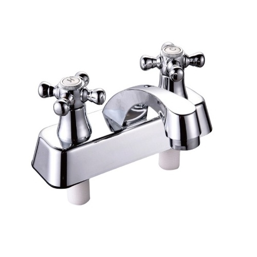 Two Cross handles chrome finish bathroom plastic faucet, basin tap