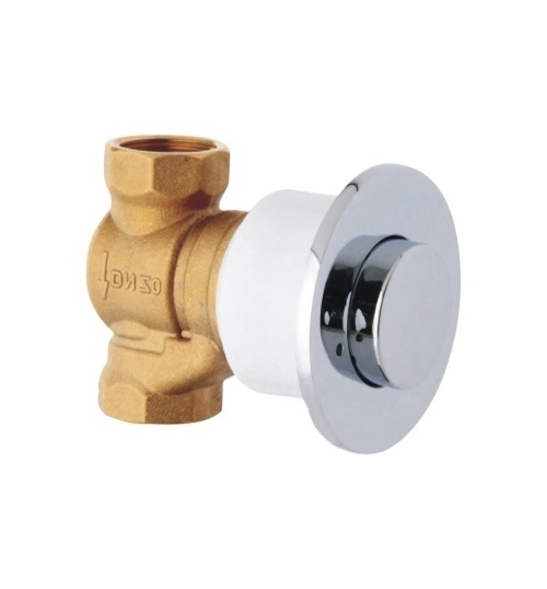 Wholesale Commercial Total Brass Stop Flush  Valves  Shower Valve Brass Time Delay Urinal Push Button Self Closing Valve for Bat