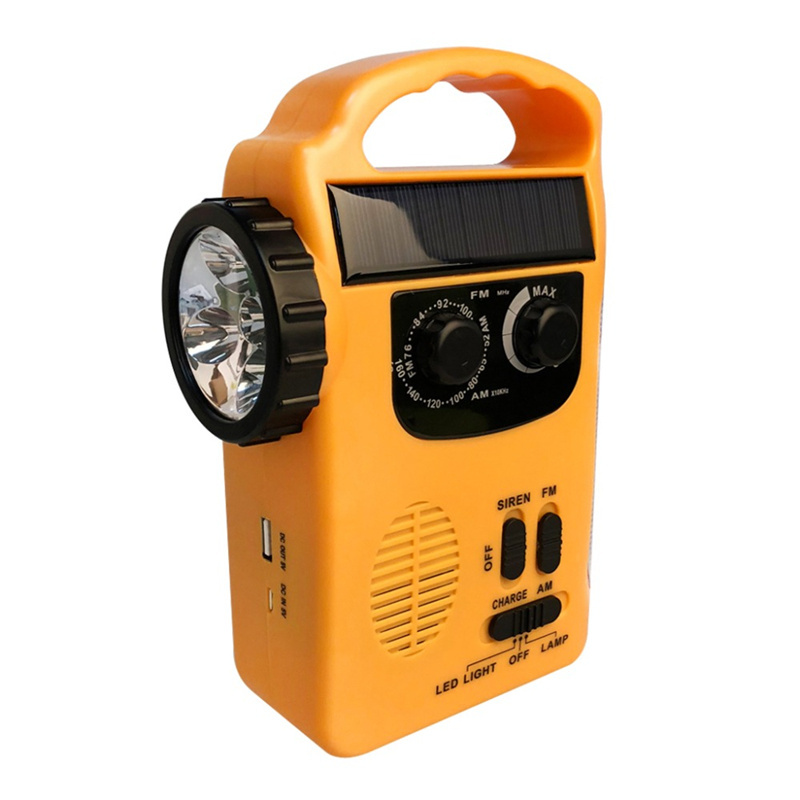 Outdoor Emergency Hand Crank Solar Dynamo Radio Portable AM FM Radios Phone Charger With 5 LED Flashlight Emergency Lamp