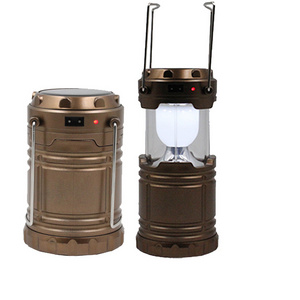 Ningbo rechargeable telescopic 6 led solar camping lantern with USB