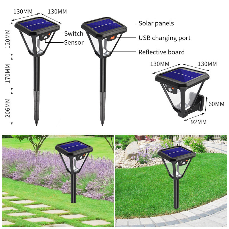 Goldmore2 Garden Lights Outdoor Decorative Garden Landscaping Solar Waterproof Lamp 2 IN 1 Wall Lamps