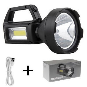 Rechargeable Spotlight Flashlight, High Lumens Handheld Spotlight,LED Searchlight with Shoulder Strap and USB Output