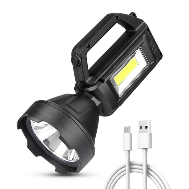 Rechargeable Spotlight Flashlight, High Lumens Handheld Spotlight,LED Searchlight with Shoulder Strap and USB Output