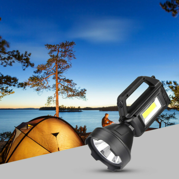 Rechargeable Spotlight Flashlight, High Lumens Handheld Spotlight,LED Searchlight with Shoulder Strap and USB Output