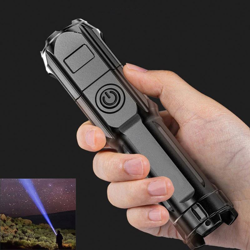 GOLDMORE1 Zoom Strong Light Rechargeable Household Outdoor Portable Durable Long-range Ultra-bright Led ABS Flashlight