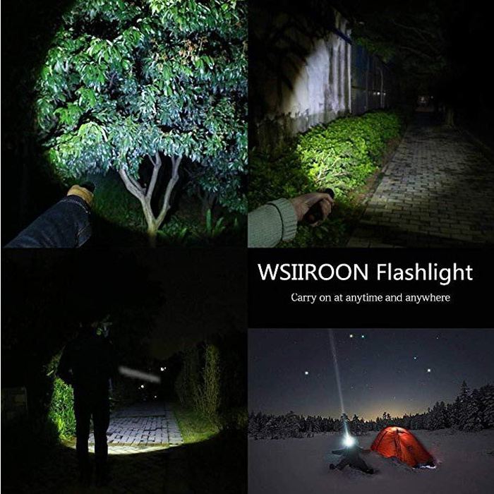 Goldmore Portable Adjustable  and Zoom LED Flashlight for Camping,T6 LED Zoomable and Focus Tactical Flashlight