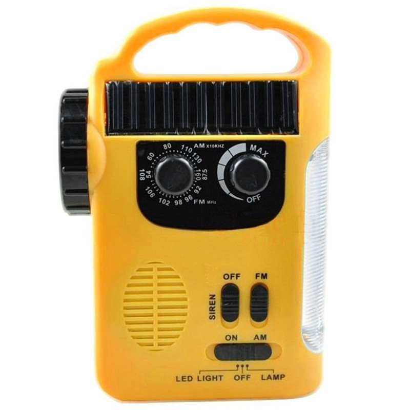 Outdoor Emergency Hand Crank Solar Dynamo Radio Portable AM FM Radios Phone Charger With 5 LED Flashlight Emergency Lamp