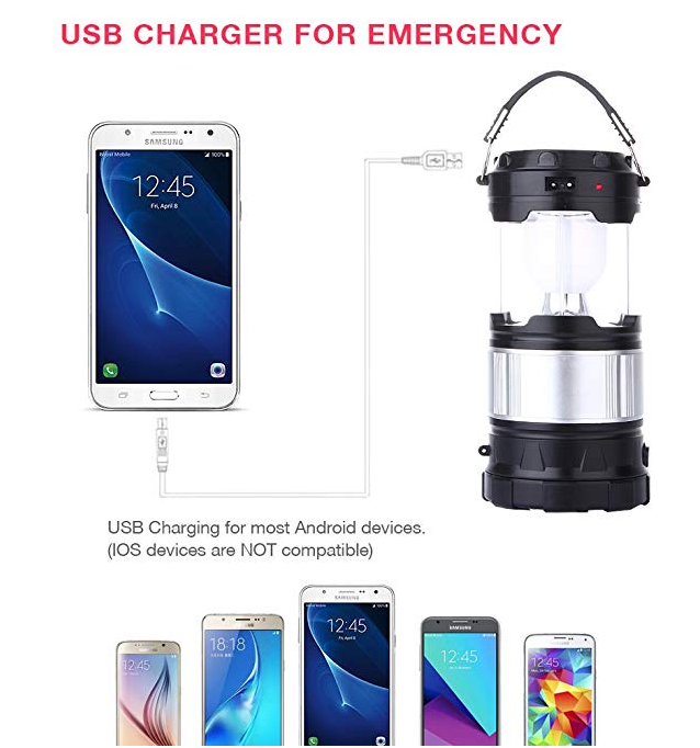 Portable Outdoor Rechargeable Solar LED Camping Light Lantern Handheld Flashlights Outdoor Camping Lamp with USB Charging