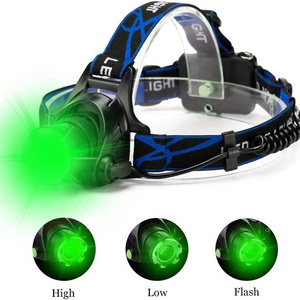 Goldmore  Green LED Headlamp Waterproof Head Torch Light with Zoomable and 3 Mode Best for Hunting, Outdoor Activities,Fishing