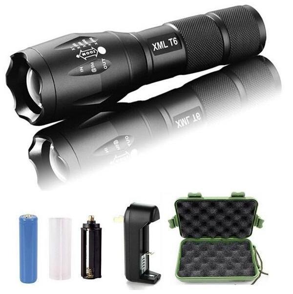 GOLDMORE 2 Flashlight Hand LED flash torch light Outdoor 200 Lumen XML T6 Waterproof LED Zoomable Flashlight