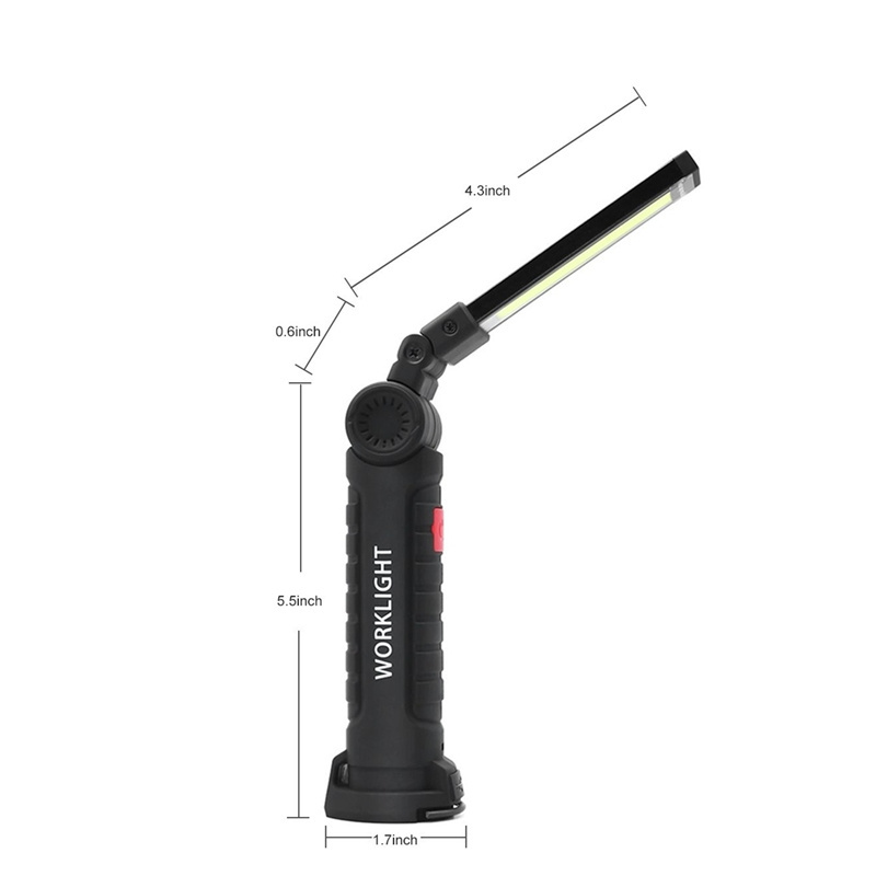 Goldmore USB Rechargeable 360 Rotate Portable Inspection COB Work Light With 5 Lighting Modes and Magnetic Base