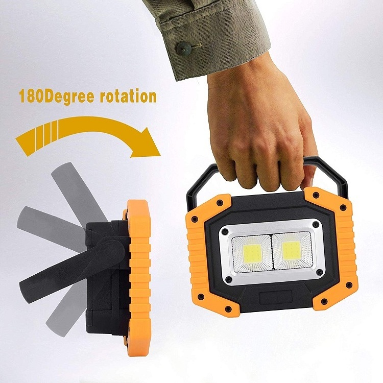 2 COB LED Work Light, Rechargeable Portable Waterproof LED Flood Lights for Outdoor Camping Emergency Car Repairing