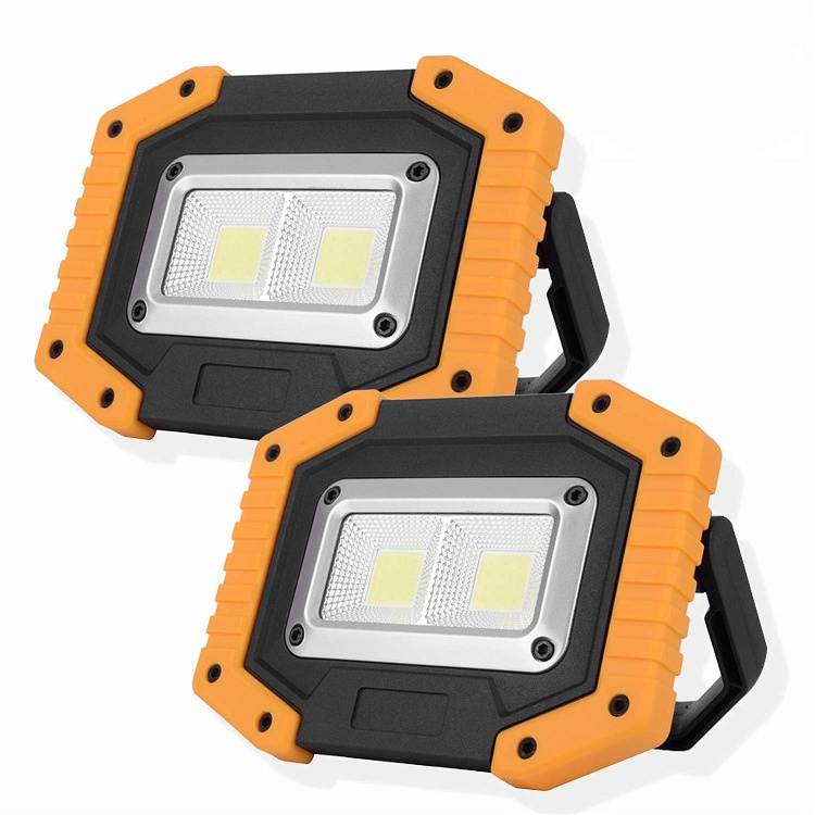 2 COB LED Work Light, Rechargeable Portable Waterproof LED Flood Lights for Outdoor Camping Emergency Car Repairing