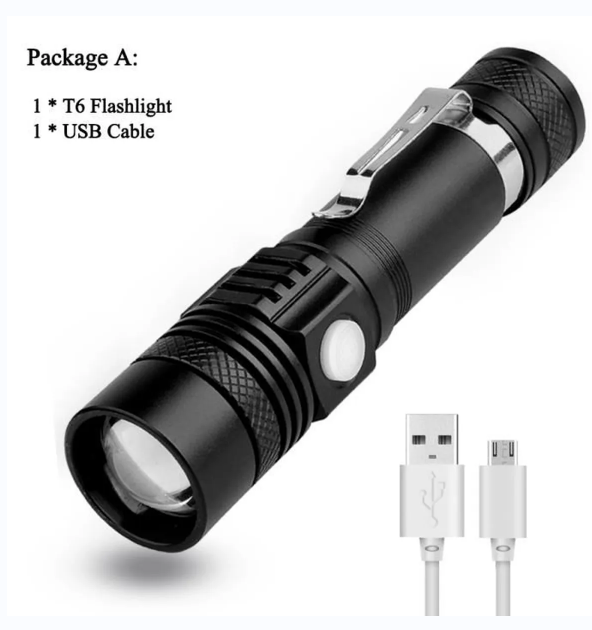 Goldmore4  tactical flashlight led flashlight 1200 lumen usb rechargeable scalable T6 camping led flashlight