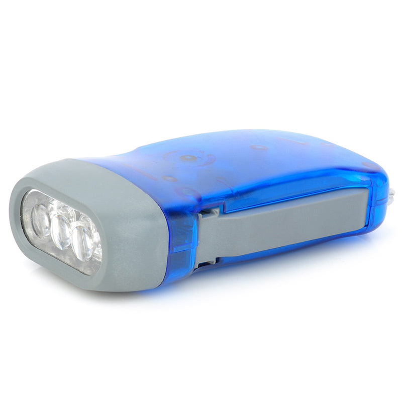 Ningbo Goldmore Hand Crank LED Torch Light Battery Free 3LED Hand Press Flashlight