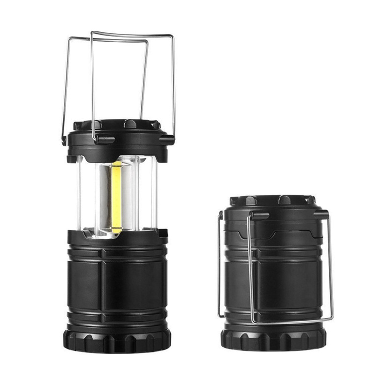 Goldmore high bright Battery Operated emergency collapsible COB camping lantern with magnet&hook, Led Camping Light with hook