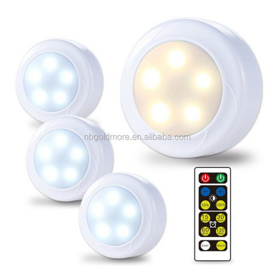 Goldmore Remote Control Wireless LED Puck Lights, Closet Lights  Battery Operated,Kitchen Under Cabinet Light for Night light