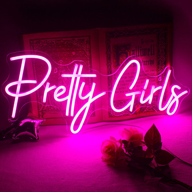 Pretty Girls Sign LED Neon Light Wall Art For Room Decor Halloween Party Bar shop happy birthday neon rgb custom made neon sign