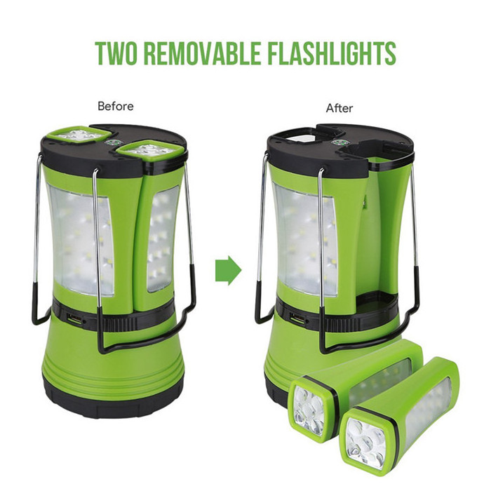 600 lumens Rechargeable LED Camping Lantern with Detachable Portable Flashlight for Camping Hiking Outdoor Emergency