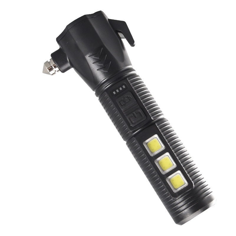 GOLDMORE1 Safety Hammer Flashlight Led Outdoor Multi-Functional Auto Repair Work Lamp Usb Car Strong Light Long-Range