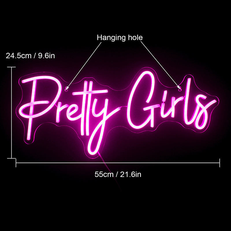 Pretty Girls Sign LED Neon Light Wall Art For Room Decor Halloween Party Bar shop happy birthday neon rgb custom made neon sign