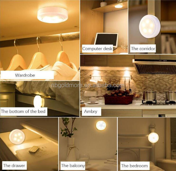 Goldmore Remote Control Wireless LED Puck Lights, Closet Lights  Battery Operated,Kitchen Under Cabinet Light for Night light