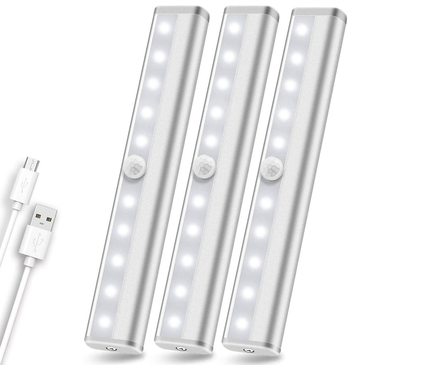 10 LED Motion Sensor Cabinet Light USB Rechargeable Led Closet Light Can Stick On Anywhere