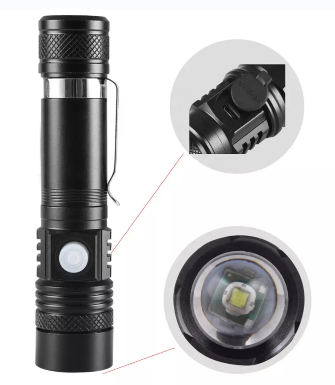 Goldmore4  tactical flashlight led flashlight 1200 lumen usb rechargeable scalable T6 camping led flashlight