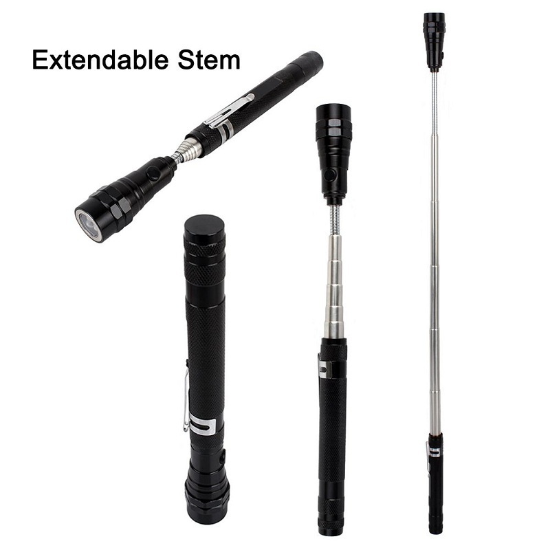 Goldmore Portable LED Inspection Flashlight,Telescopic Flexible Extendable LED Tool Torch With Magnet Neck Pick Up Tool