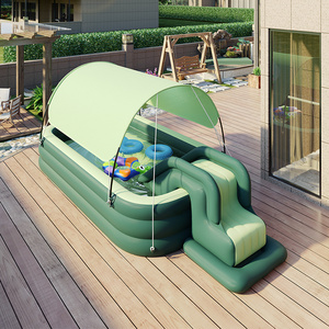 family use High-strength PVC Support Inflatable Swimming Pool with sunshade for kids