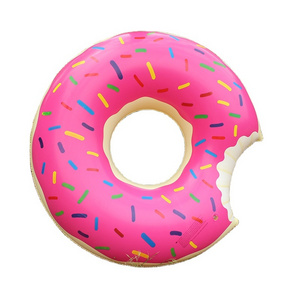 Customize hotselling brown pink colorful donuts pool floats adult kids swimming pool ring donut