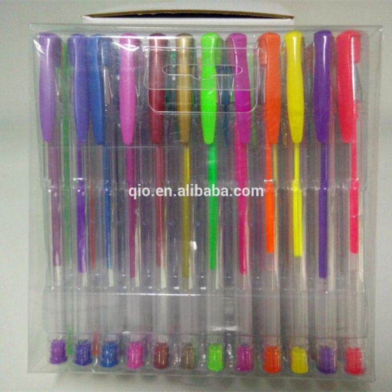 hot sale high quality gel pen stationery set with pvc packing and gel in pen with metallic color